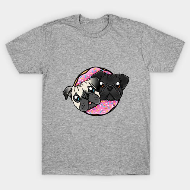 Pug donuts T-Shirt by KayyArkham